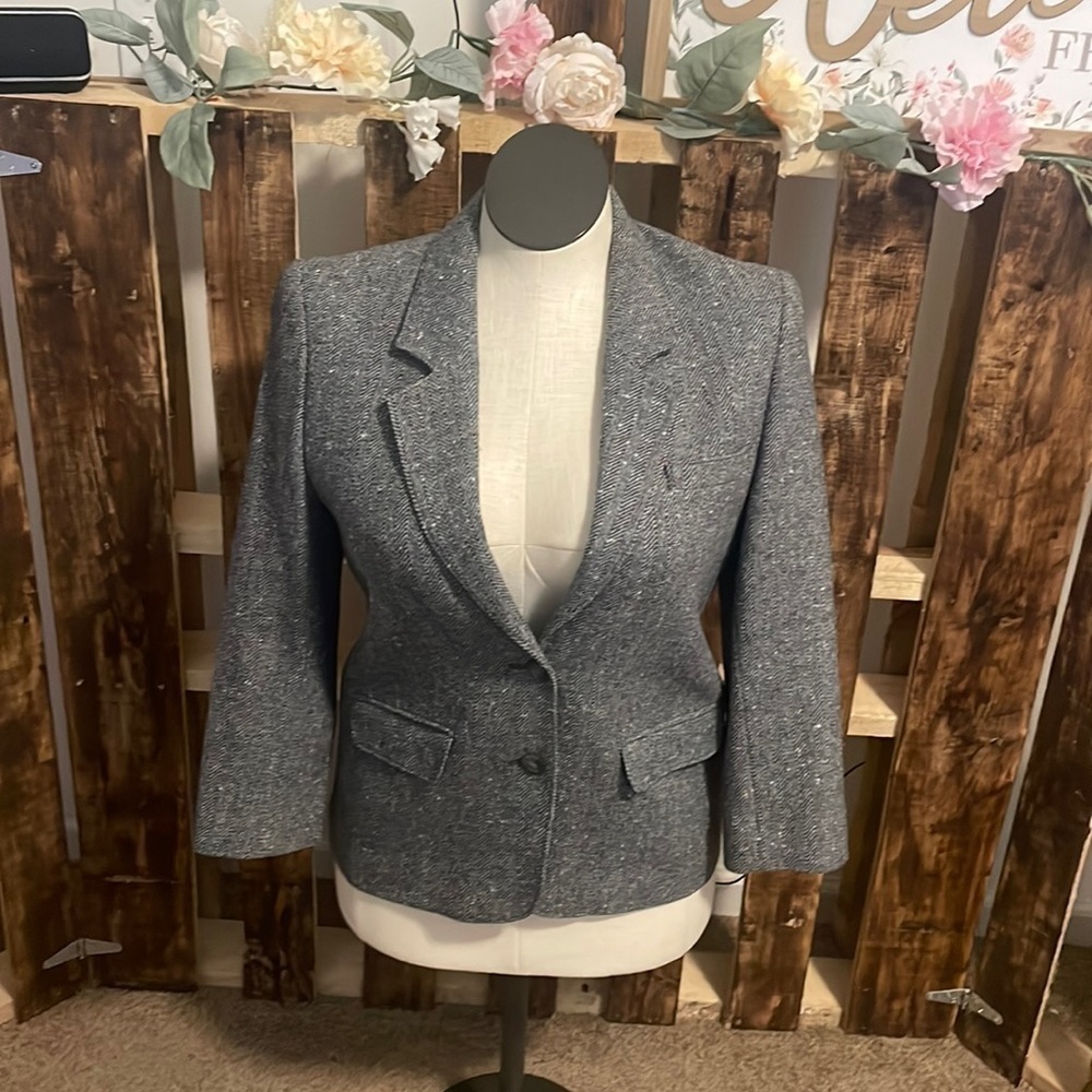 Vintage Pendleton Blazer Wool Petite Gray Suit Ja… - image 4